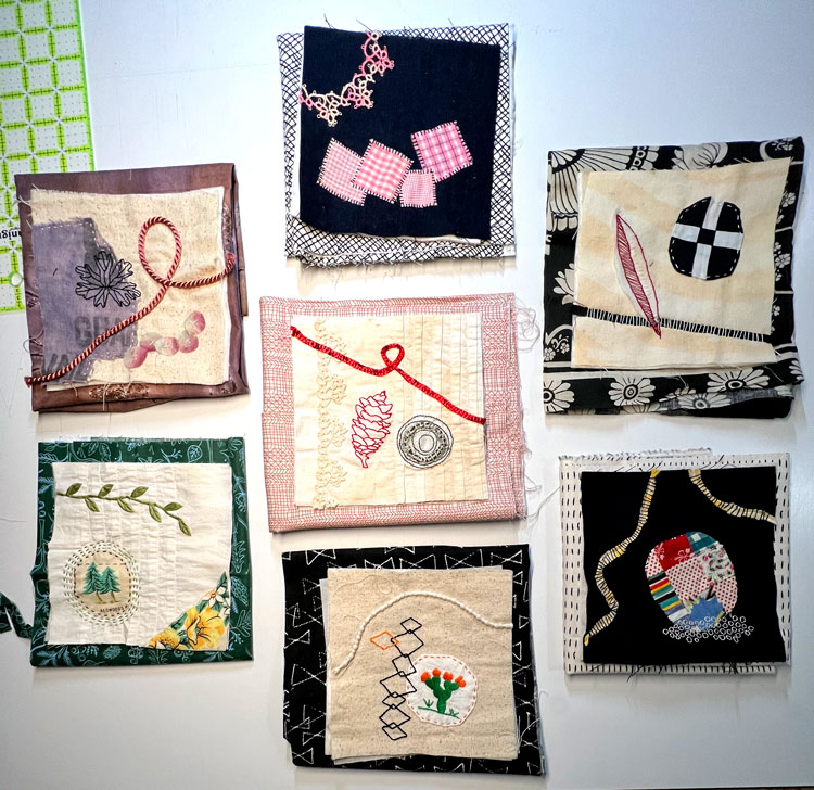 Detail of Framed Collage Quilt Series