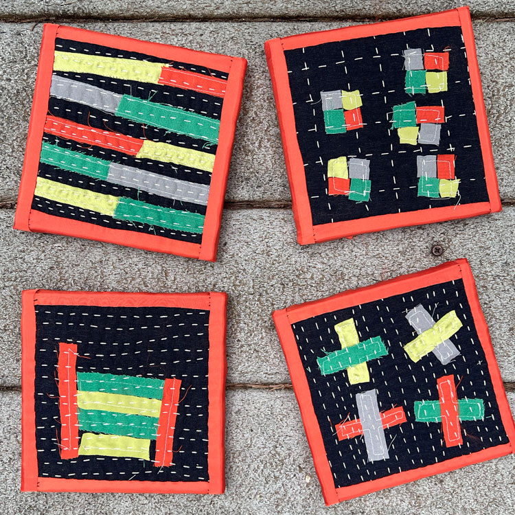 Detail of Fast As You Can Series Quilt Series