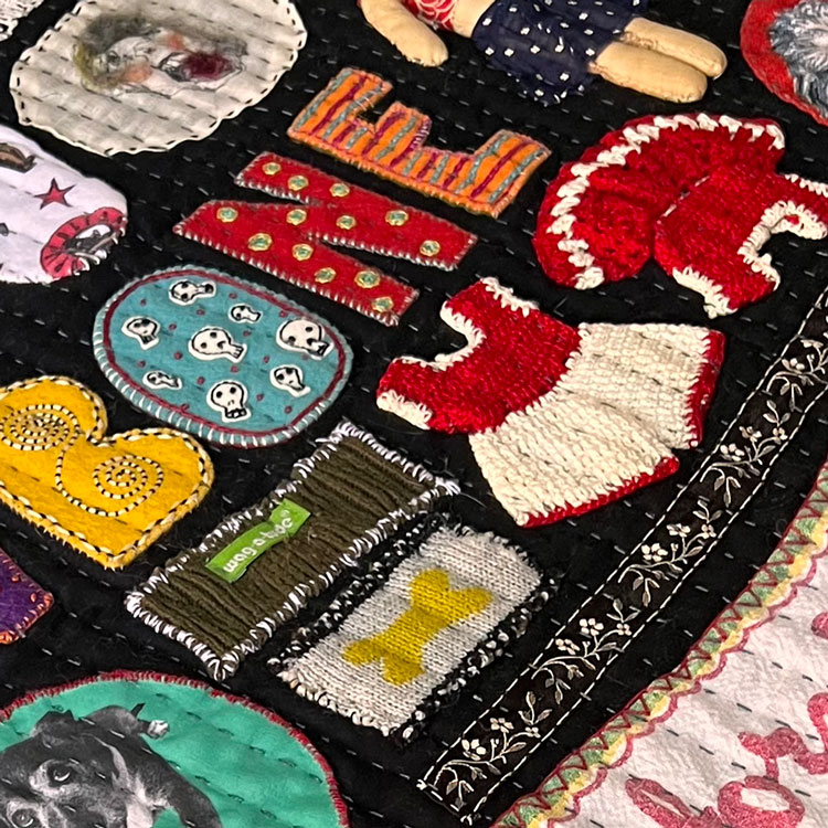 Detail of Letting Go, Hanging On Quilt