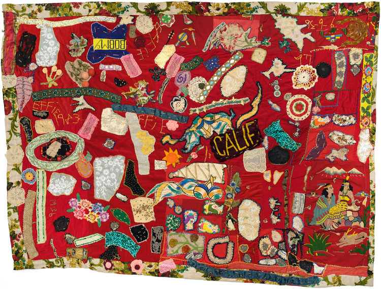 Detail of Letting Go, Hanging On Quilt