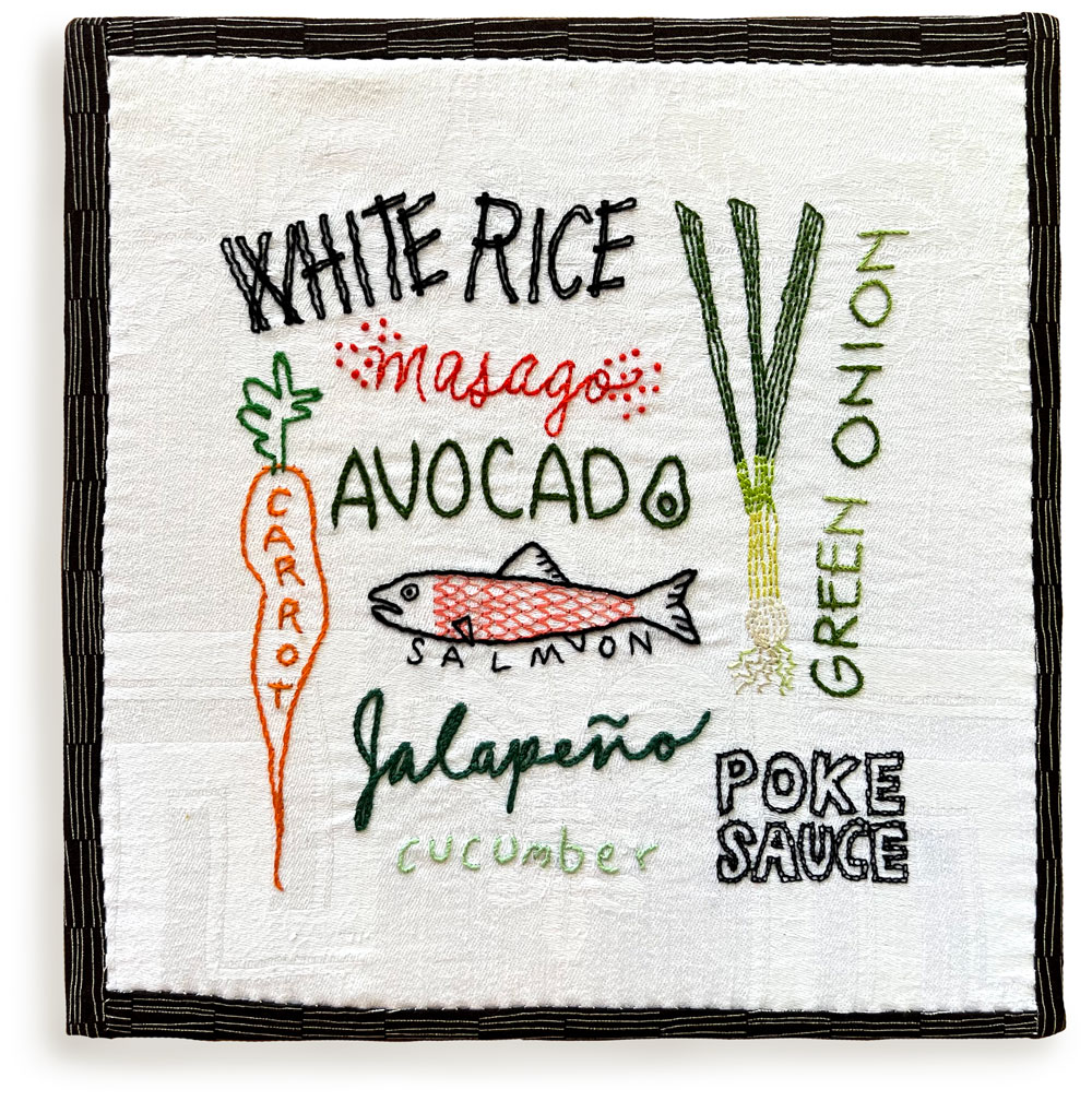 Image of Oliver's Poke Bowl Order Embroidery by Robin Romain